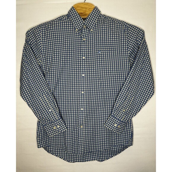 Southern Tide Tailored Fit Blue Yellow Gingham Check Shirt Men’s‎ Size Medium - Picture 1 of 7